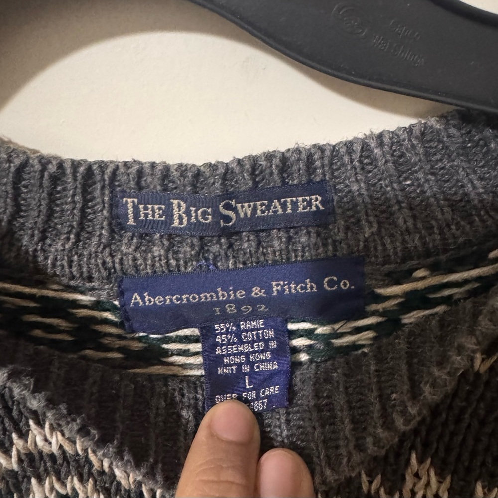 Y2K Abercrombie & Fitch vintage “the big sweater”Crewneck Sweater L / Hong Kong - Picture 3 of 10